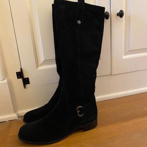La Canadienne Stephanie Riding Boot - Black suede, 9.5